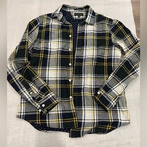 [M]Banana Republic Shirt Mens Untucked Slim Lined Plaid Long Sleeve soft